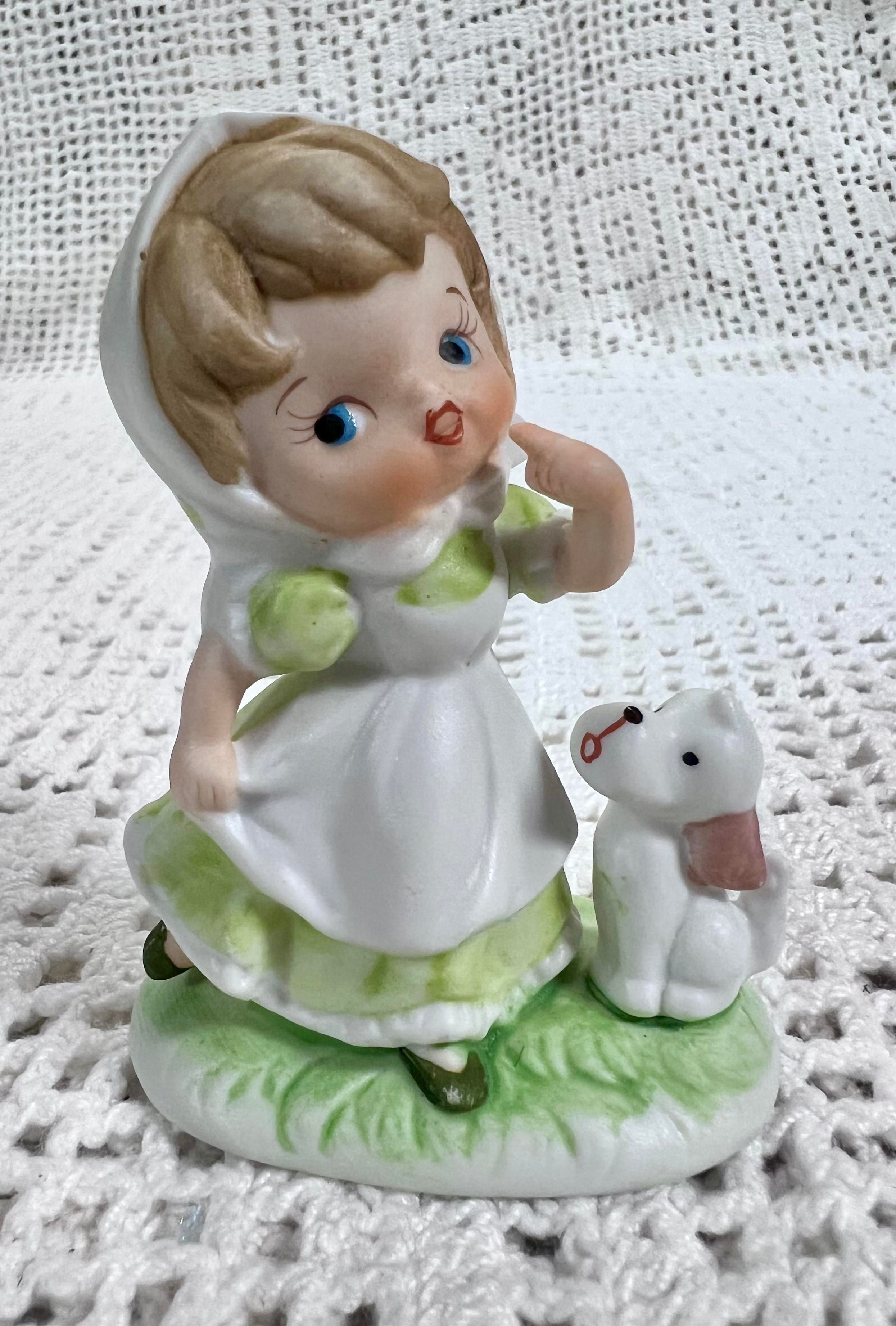 HOMCO Porcelain Girl with Puppy