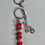 Thumbnail: Silver Metal 6 inch Beaded Keychain with Charms