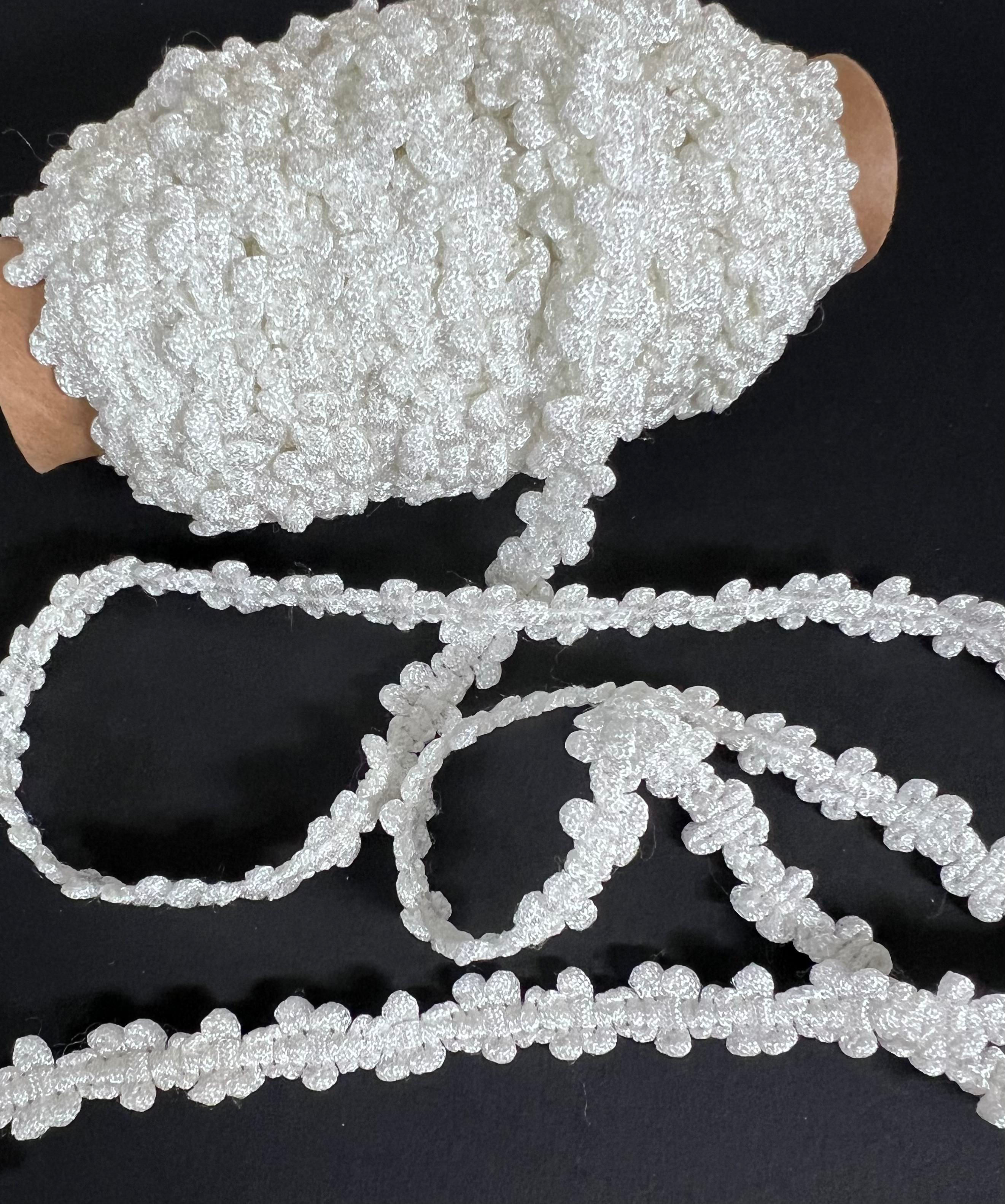 3/8 inch White Gimp Trim