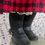 Thumbnail: 10" Brunette Porcelain Doll in Red and Black Plaid Outfit with Hat