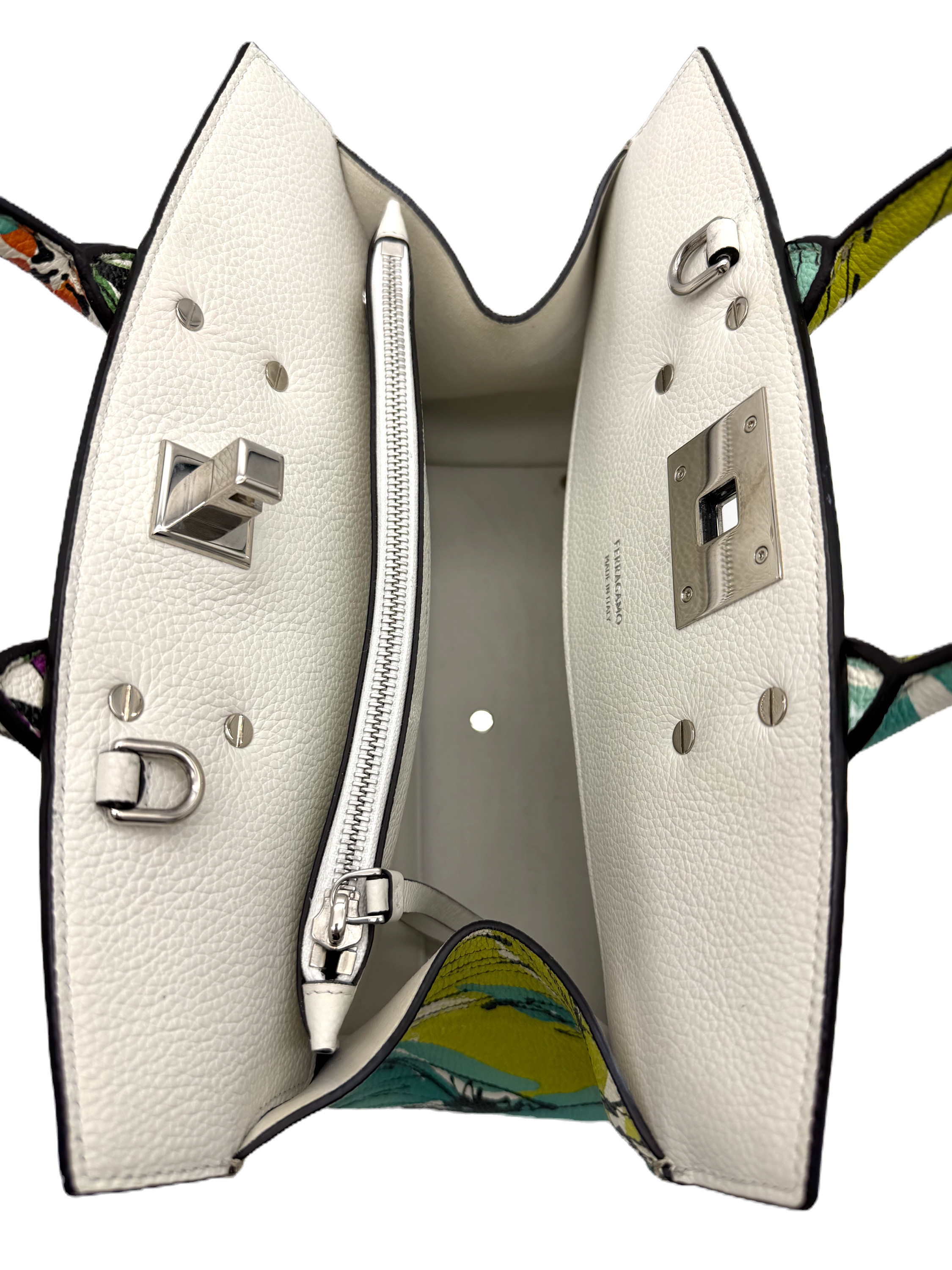 Salvatore Ferragamo Tropical Botanical Print Leather Studio Bag image 6