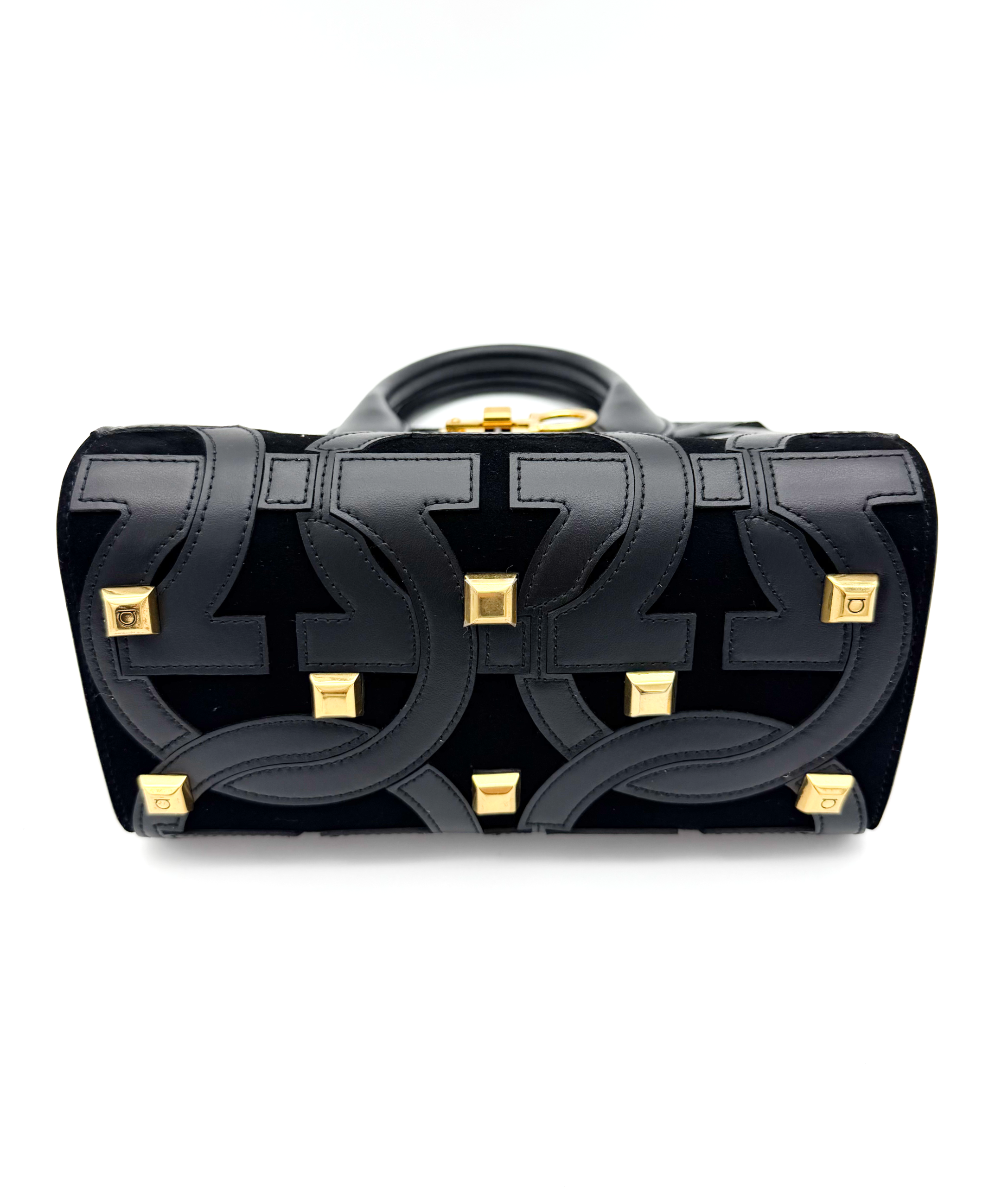Salvatore Ferragamo Macro Gancini Intarsia Studio Box Bag image 5