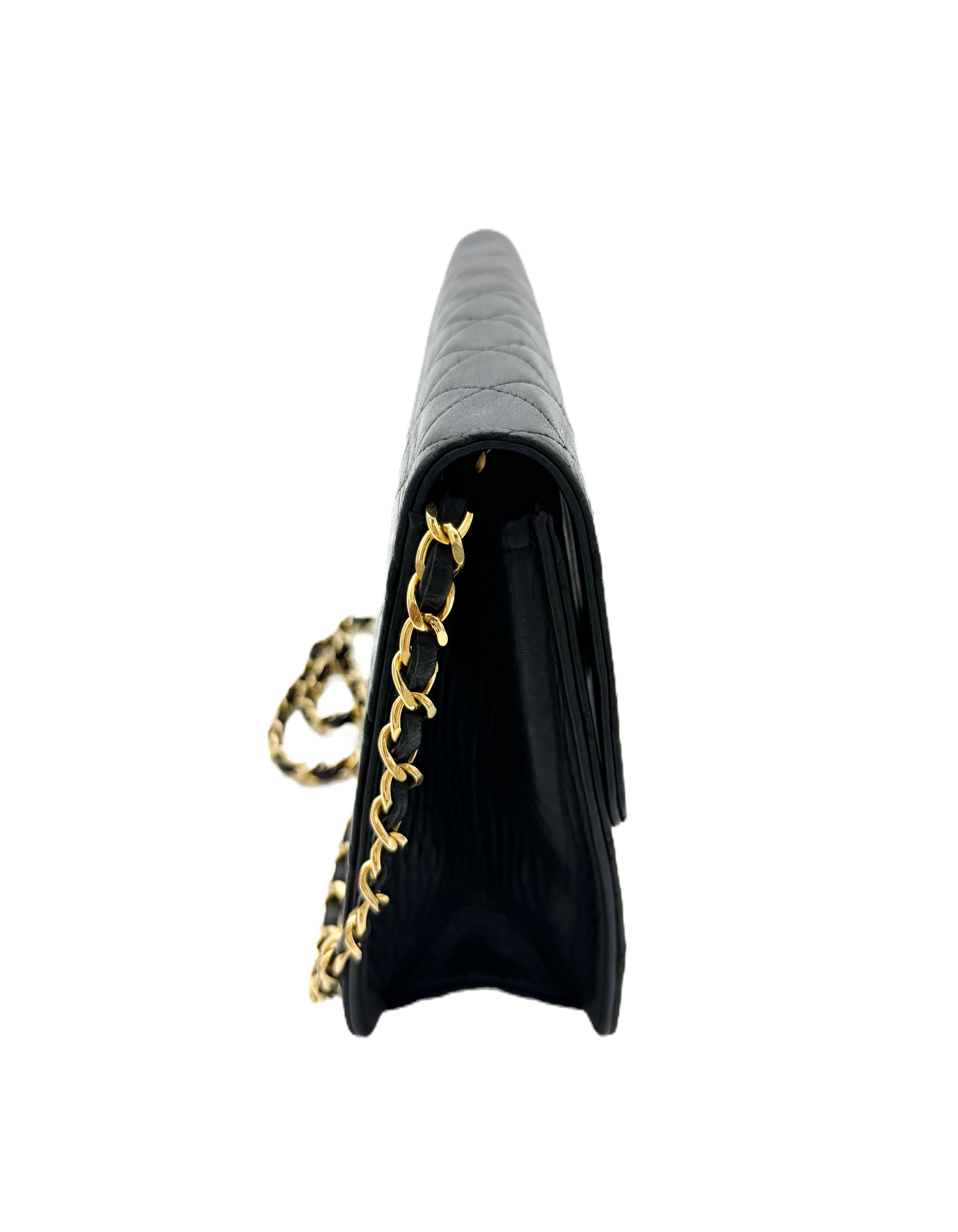 Chanel Pin Clasp black calfskin gold hardware Vintage image 3