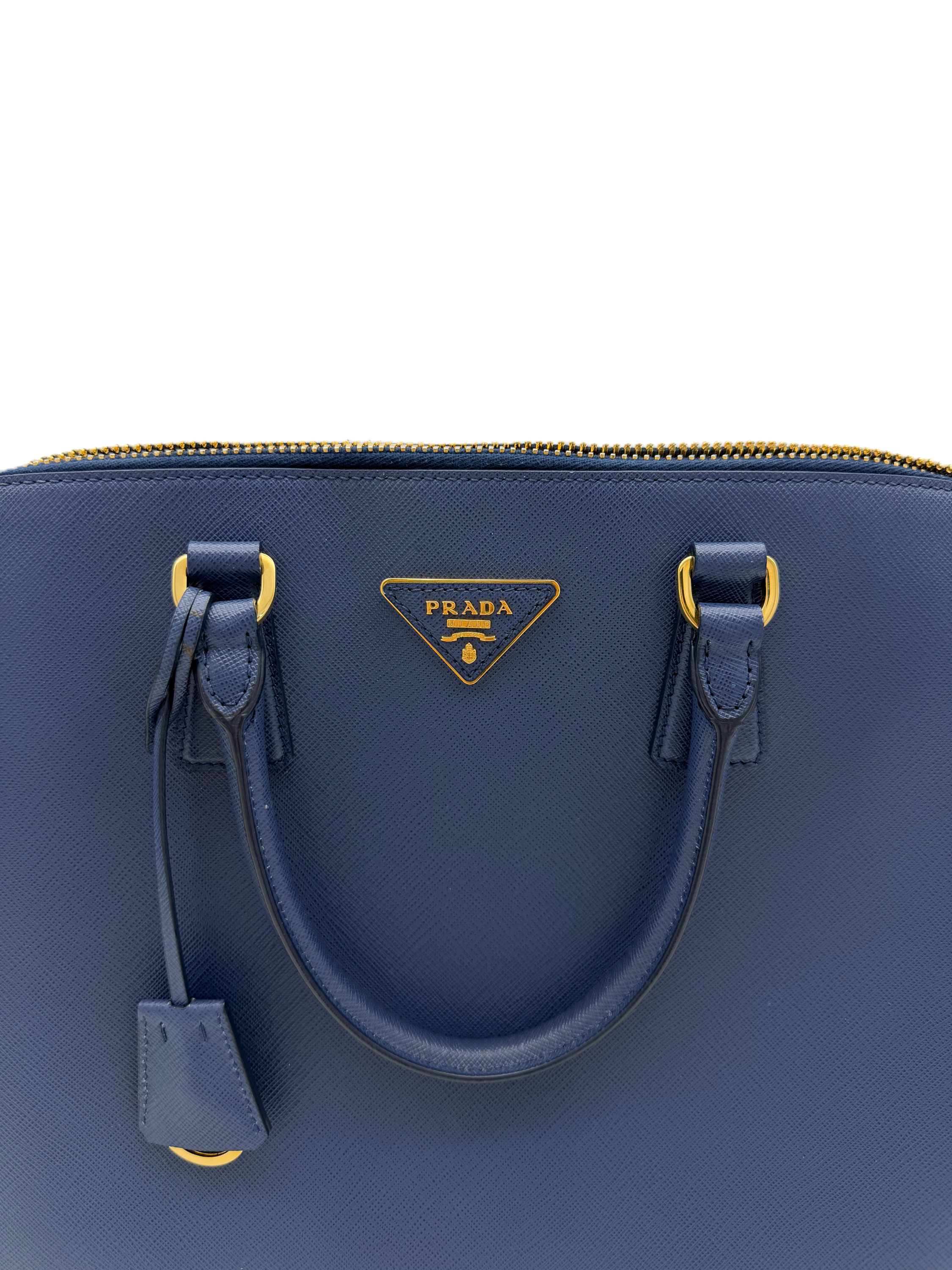 Prada Promenade Medium Saffiano Lux Tote Blue image 2