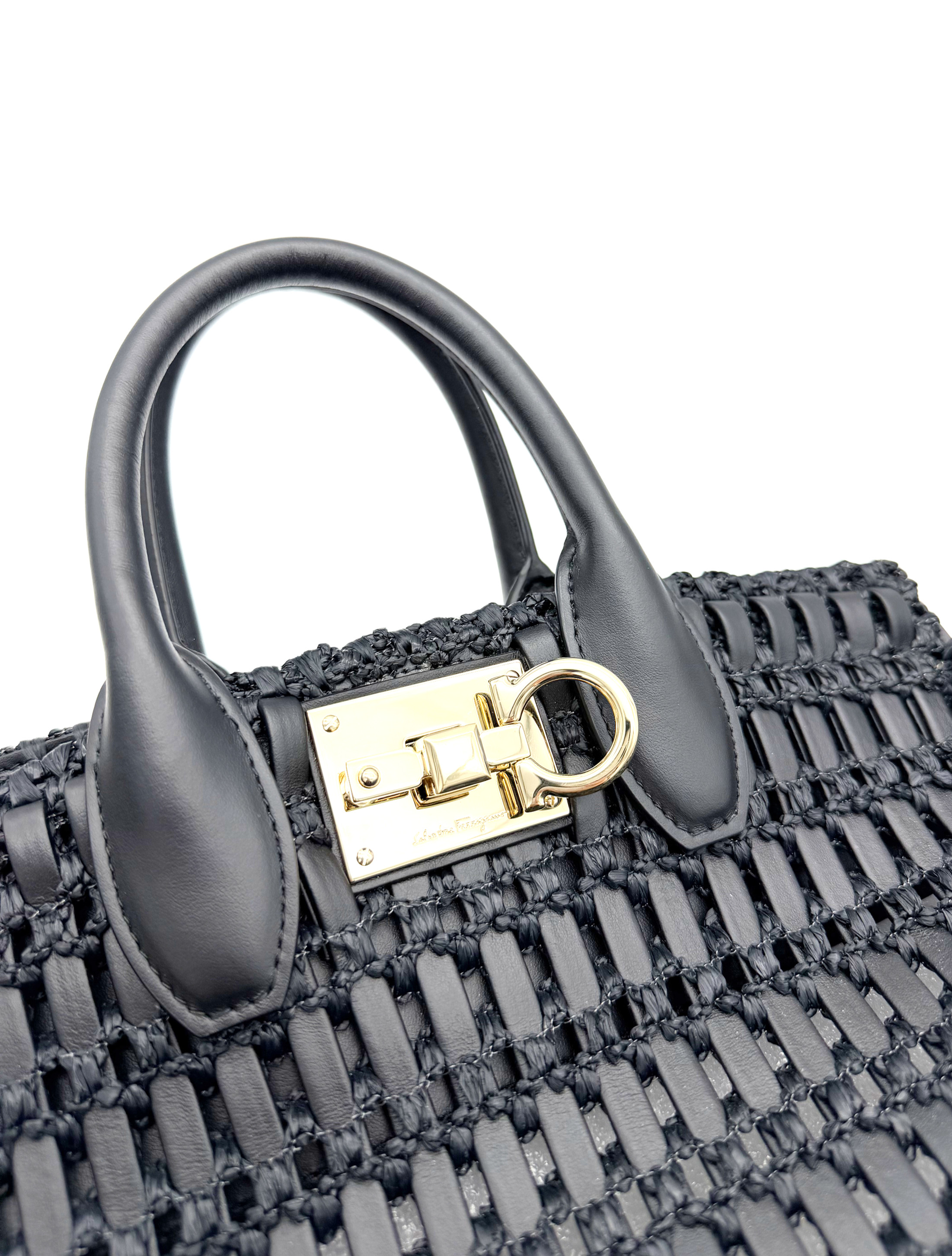 Salvatore Ferragamo Crochet Gancini Top Handle Bag image 2