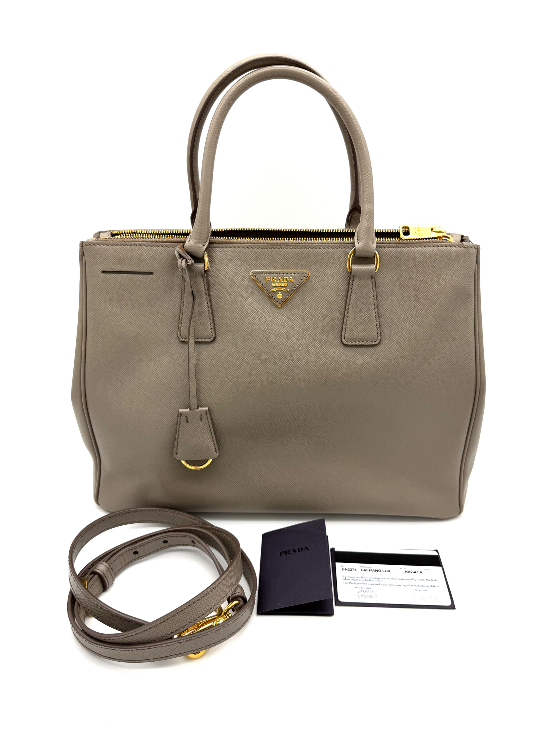 Prada Saffiano Lux Tote Argilla image 9