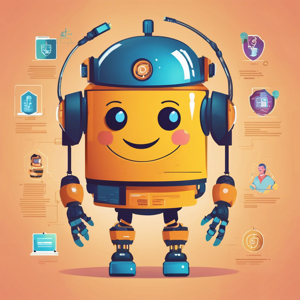 Crea un robot sonriente que es un estudiante de seguridad cibernética .jpg