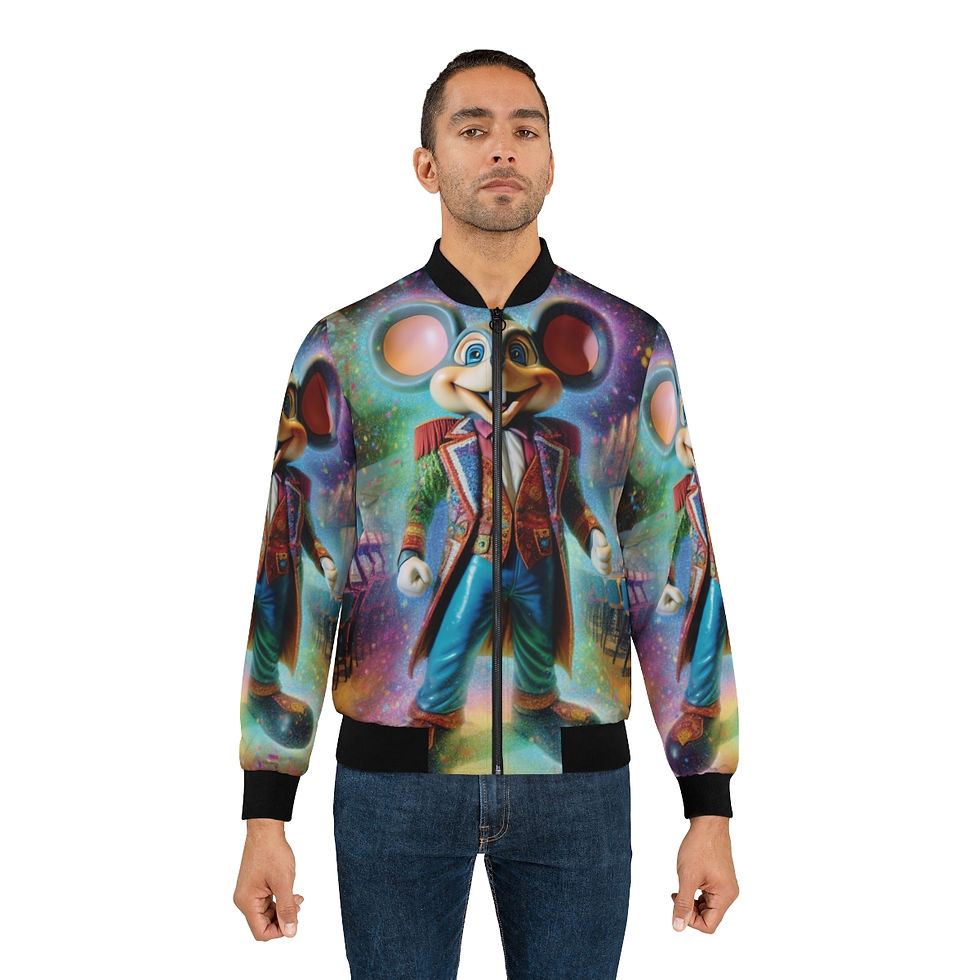 Thumbnail: Glow Up Chuck E Cheese  Men's Bomber Jacket (AOP)