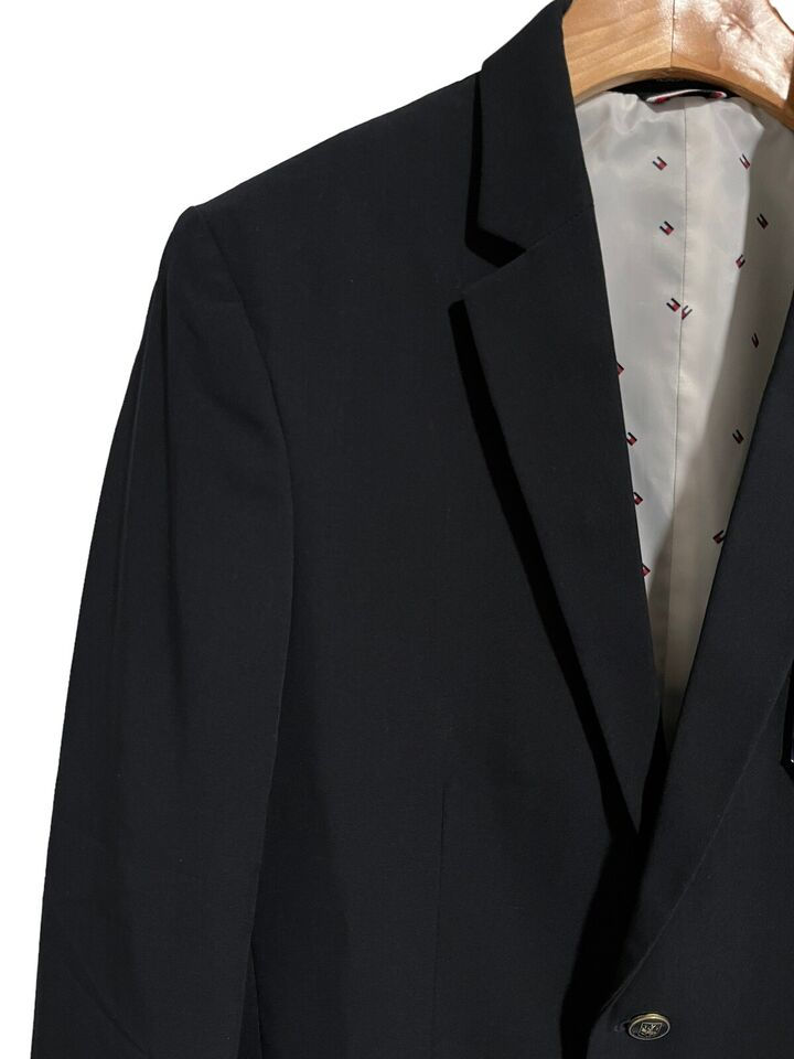 Thumbnail: Tommy Hilfiger Blazer Suit Jacket Boys Size 20 TH Flex Dark Navy Blue Two Button