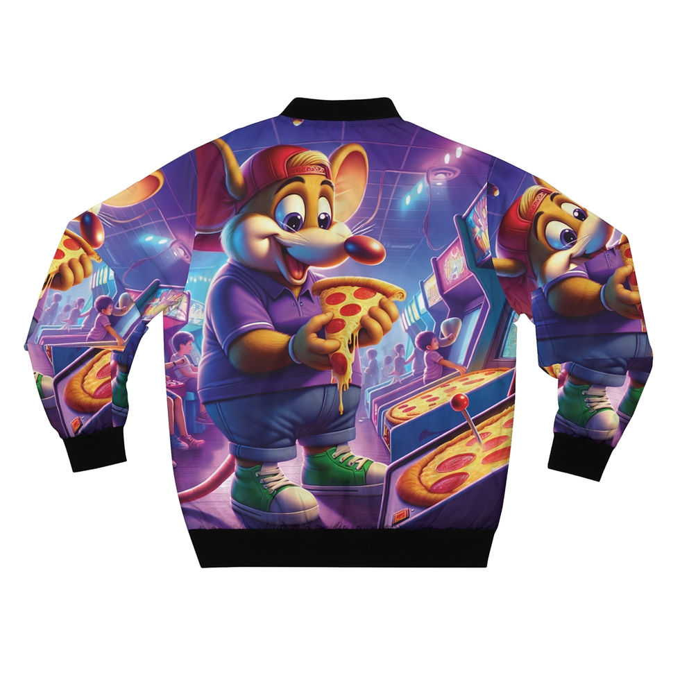 Thumbnail: I Love Pizza 🍕 Chuck E Cheese  Men's Bomber Jacket (AOP)
