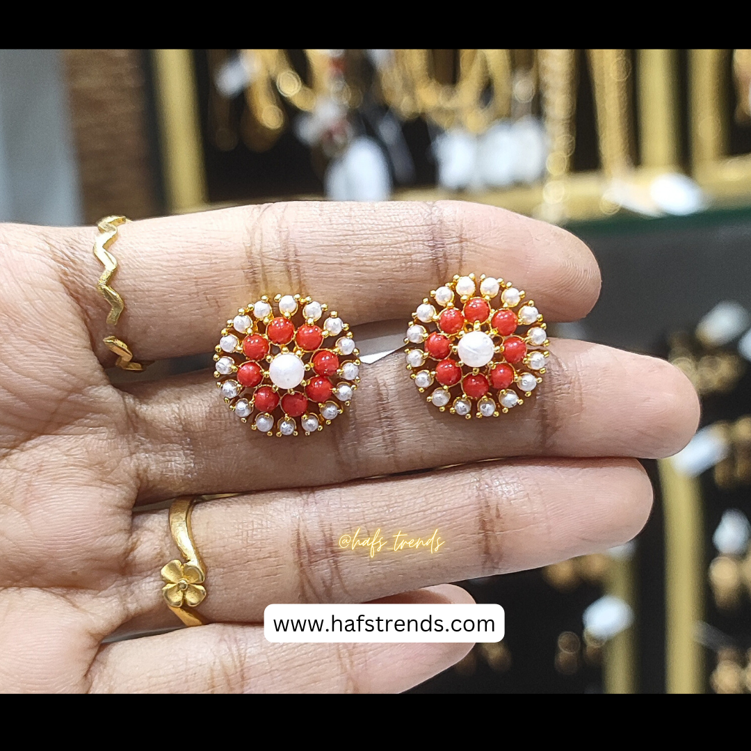 Pearl & pavalam earrings