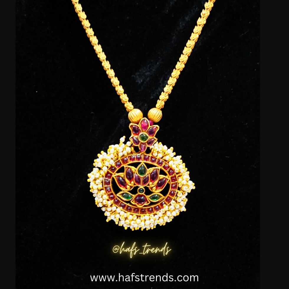 Thumbnail: Matte Kem Lotus Pentant chain set