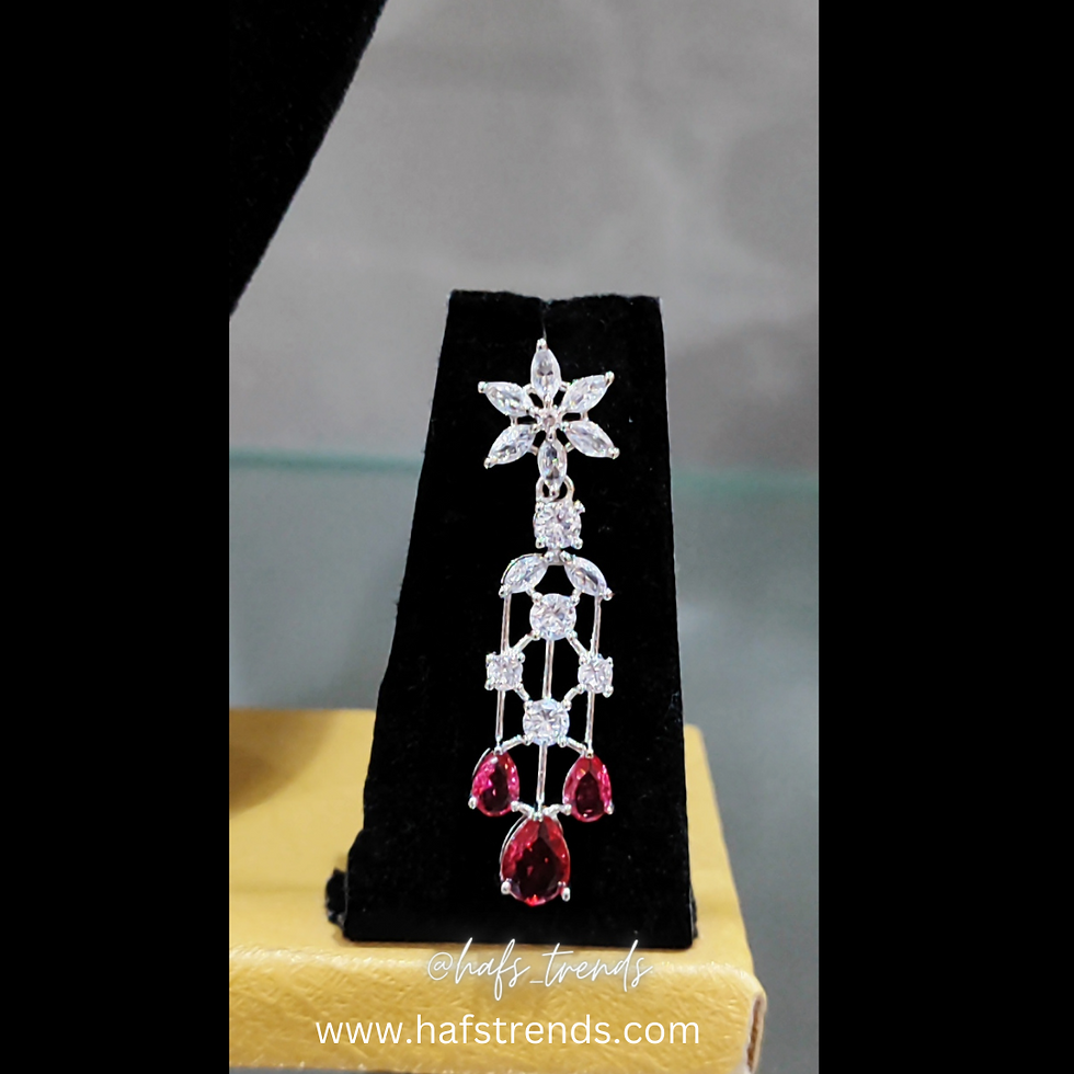 Thumbnail: American diamond ranipink neckset