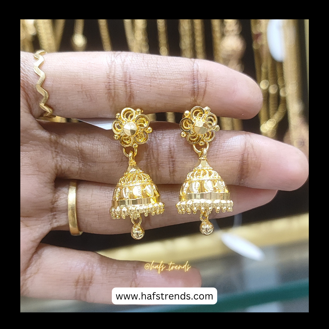 Gold covering jhumka