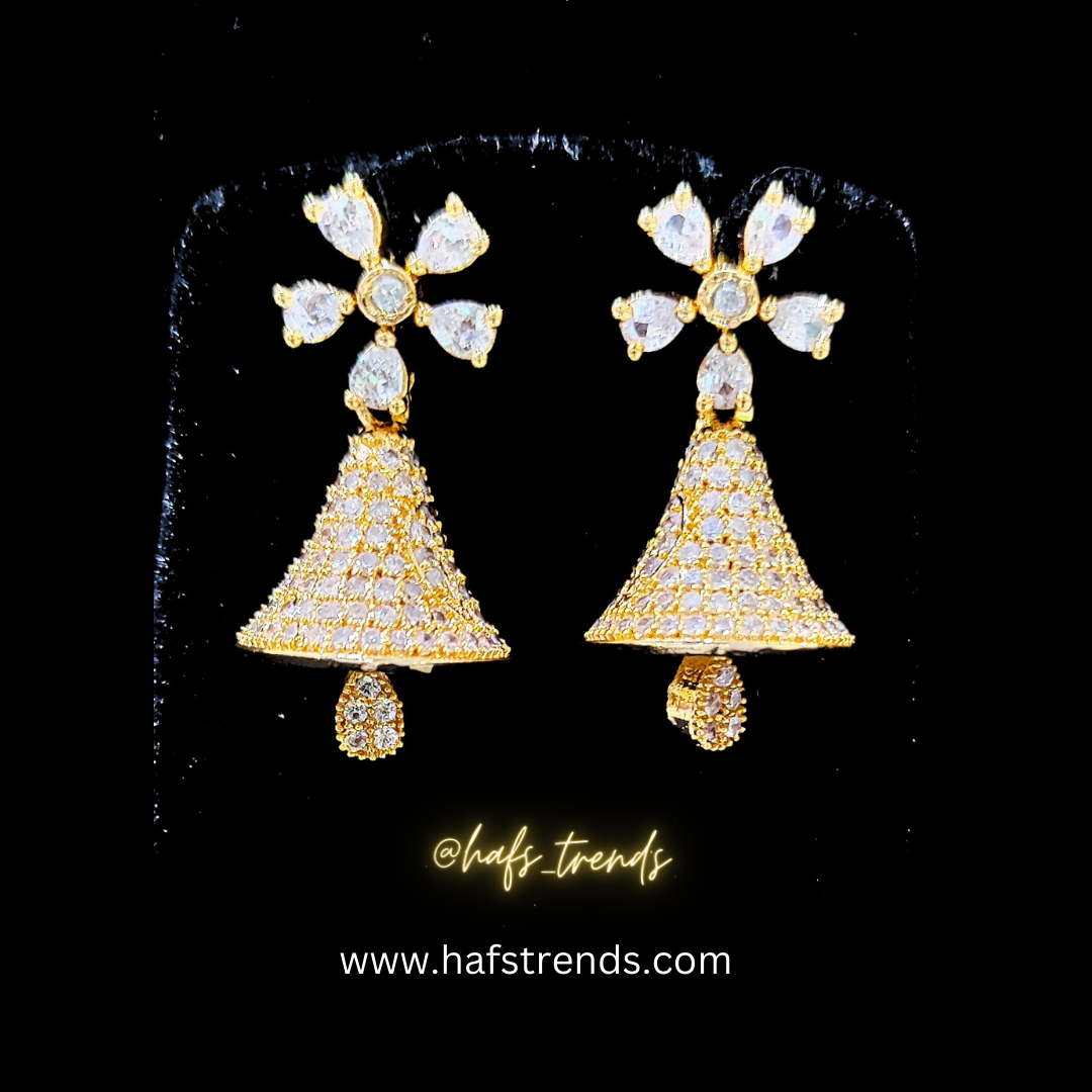 Gold covering AD jhumka