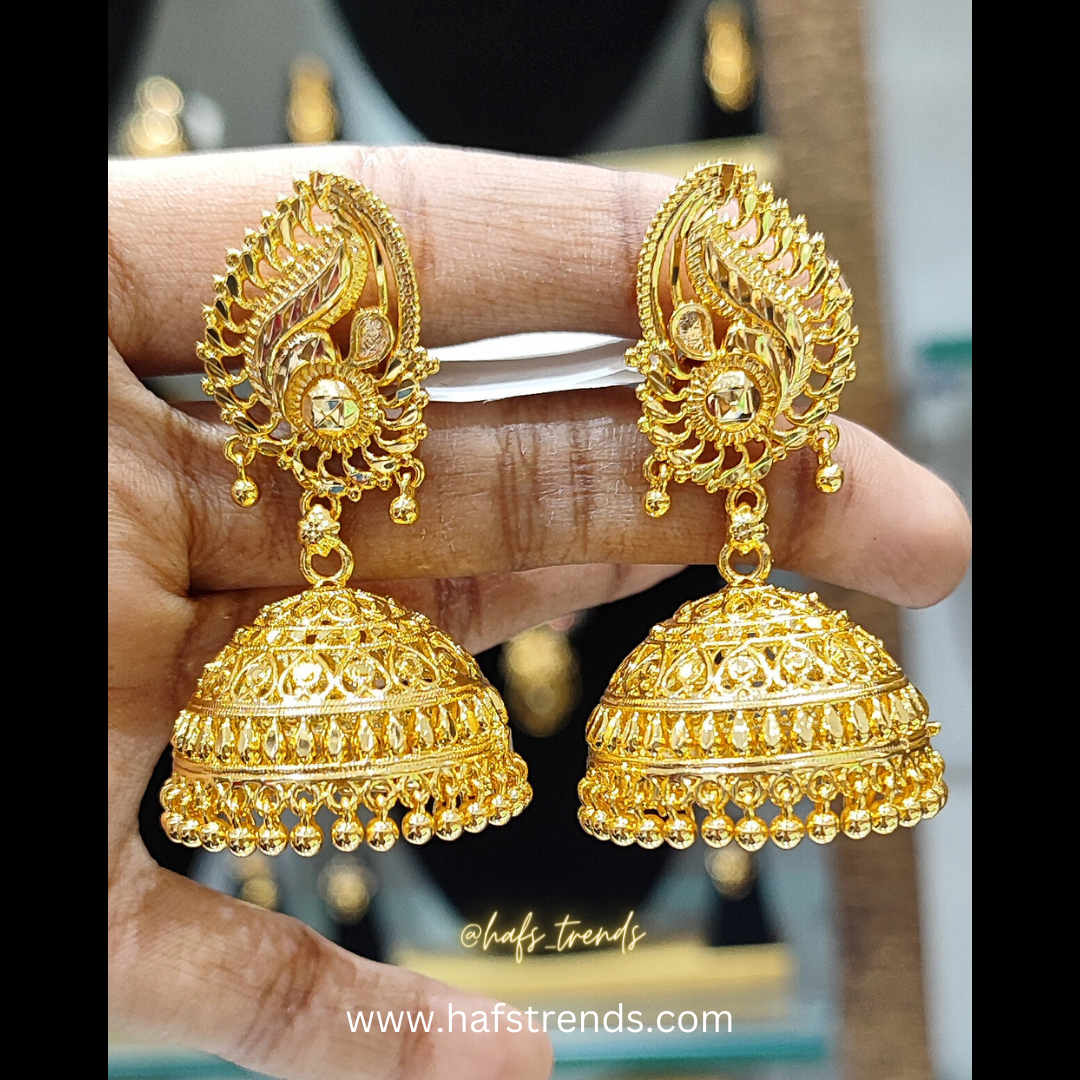 Gold covering jhumka