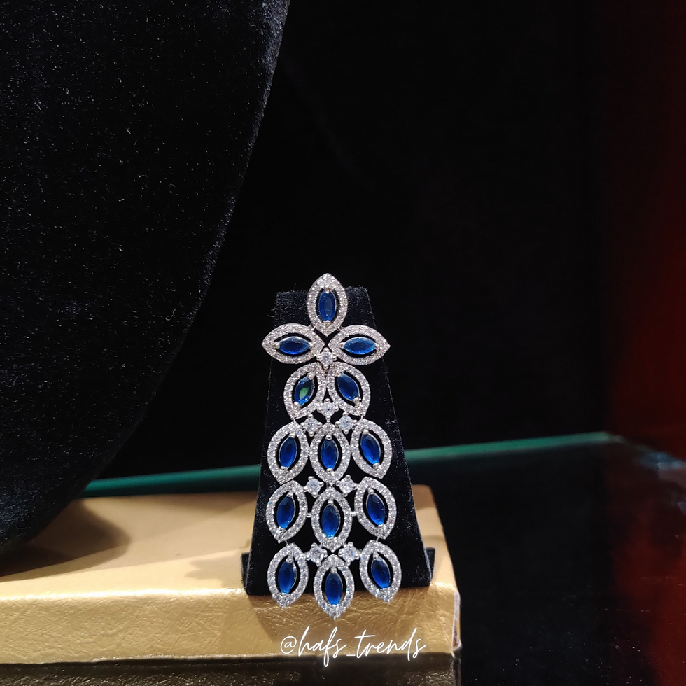 Thumbnail: Royal blue AD necklace & earrings