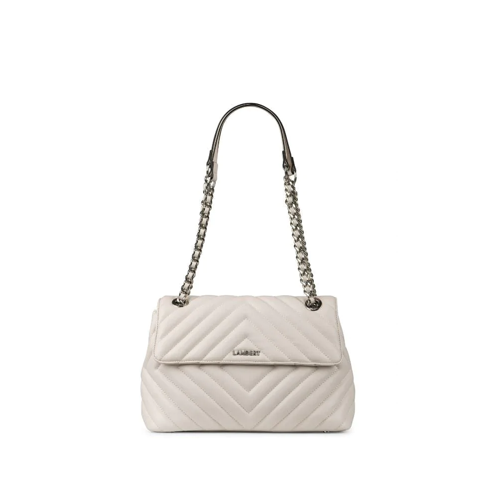 The Lisa - Oyster Vegan Leather Quilted Handbag