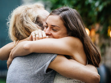 two people hugging