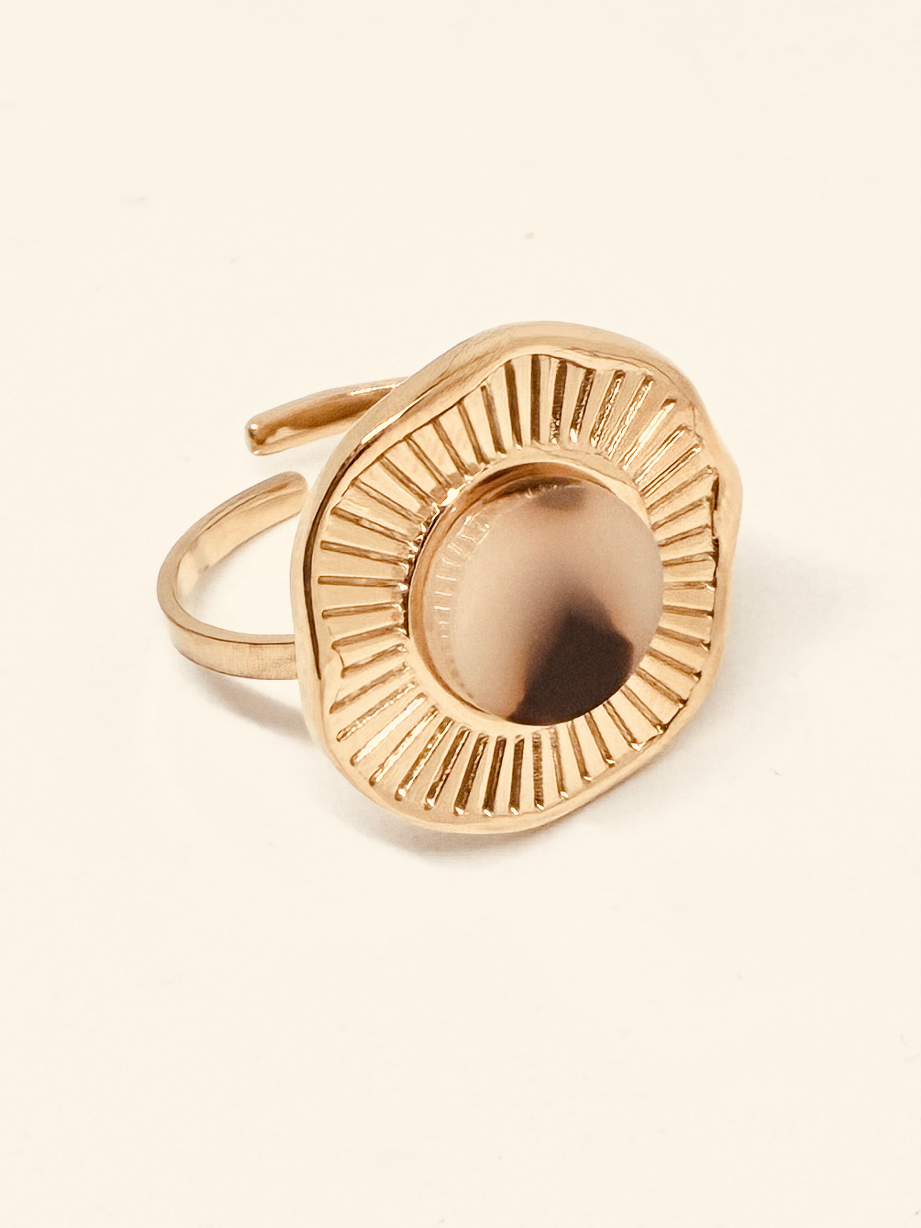 Bague en acier inoxydable doré Oranïs Jewelry