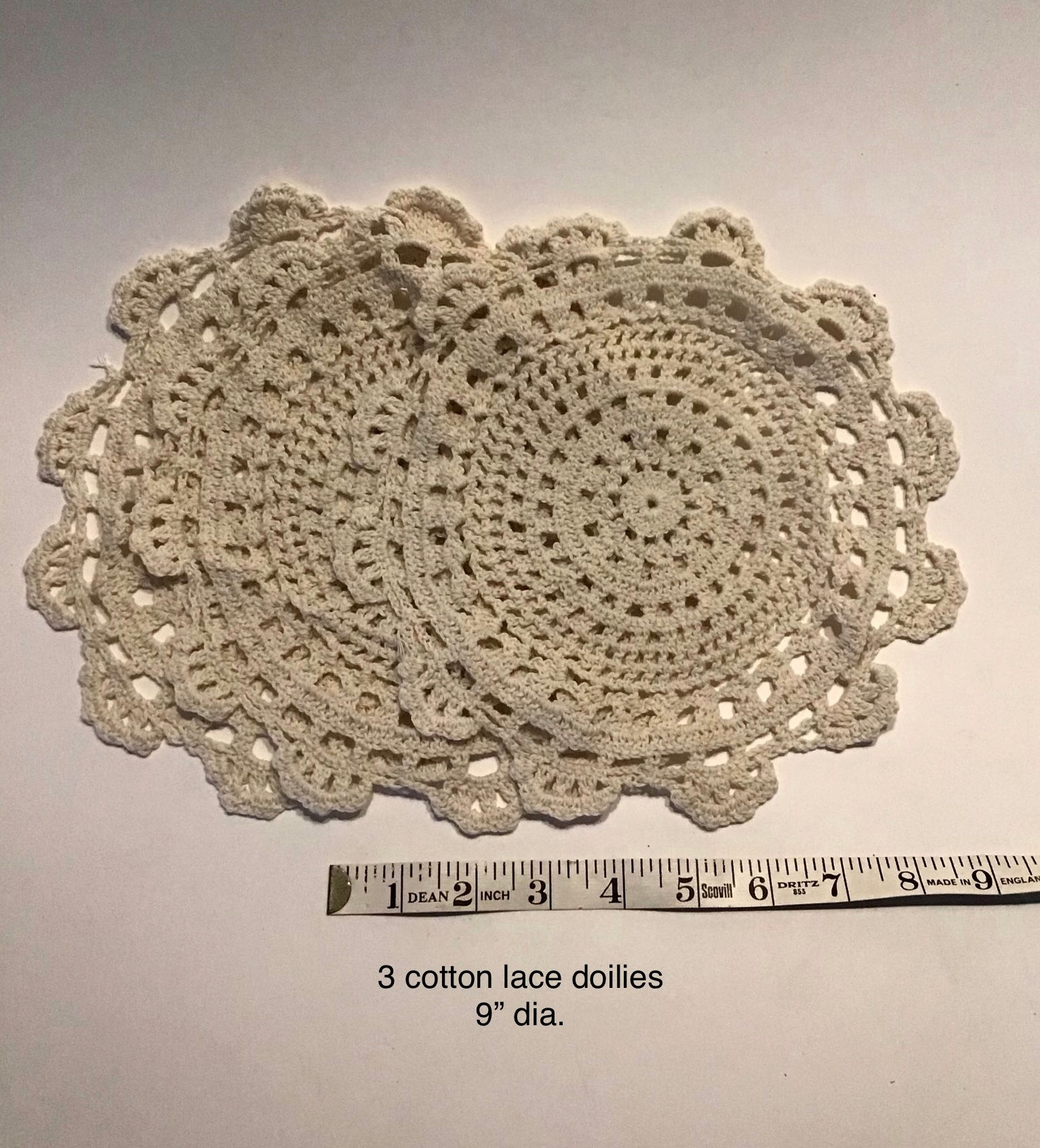 3 Cotton Lace Doilies [D0012]
