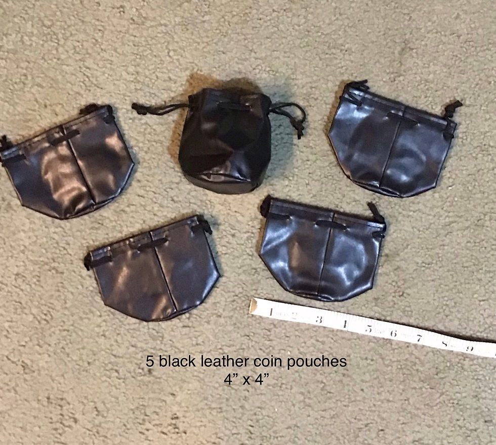 [H0005] Black Leather Coin Pouch