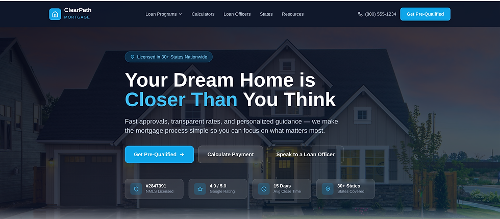 A multi-state mortgage company requires balancing trust, compliance, conversion, and scalability.