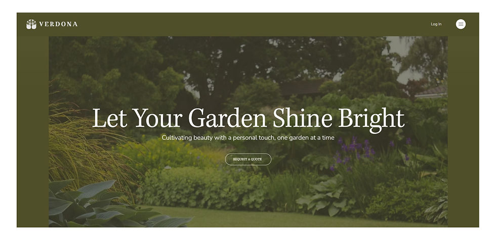 The website should position the company as professional, creative, and trustworthy, highlighting landscaping and gardening services.