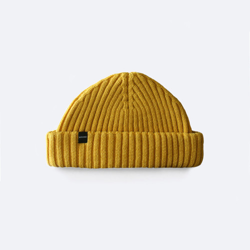 Wool Fisherman Beanie - Mustard Yellow 