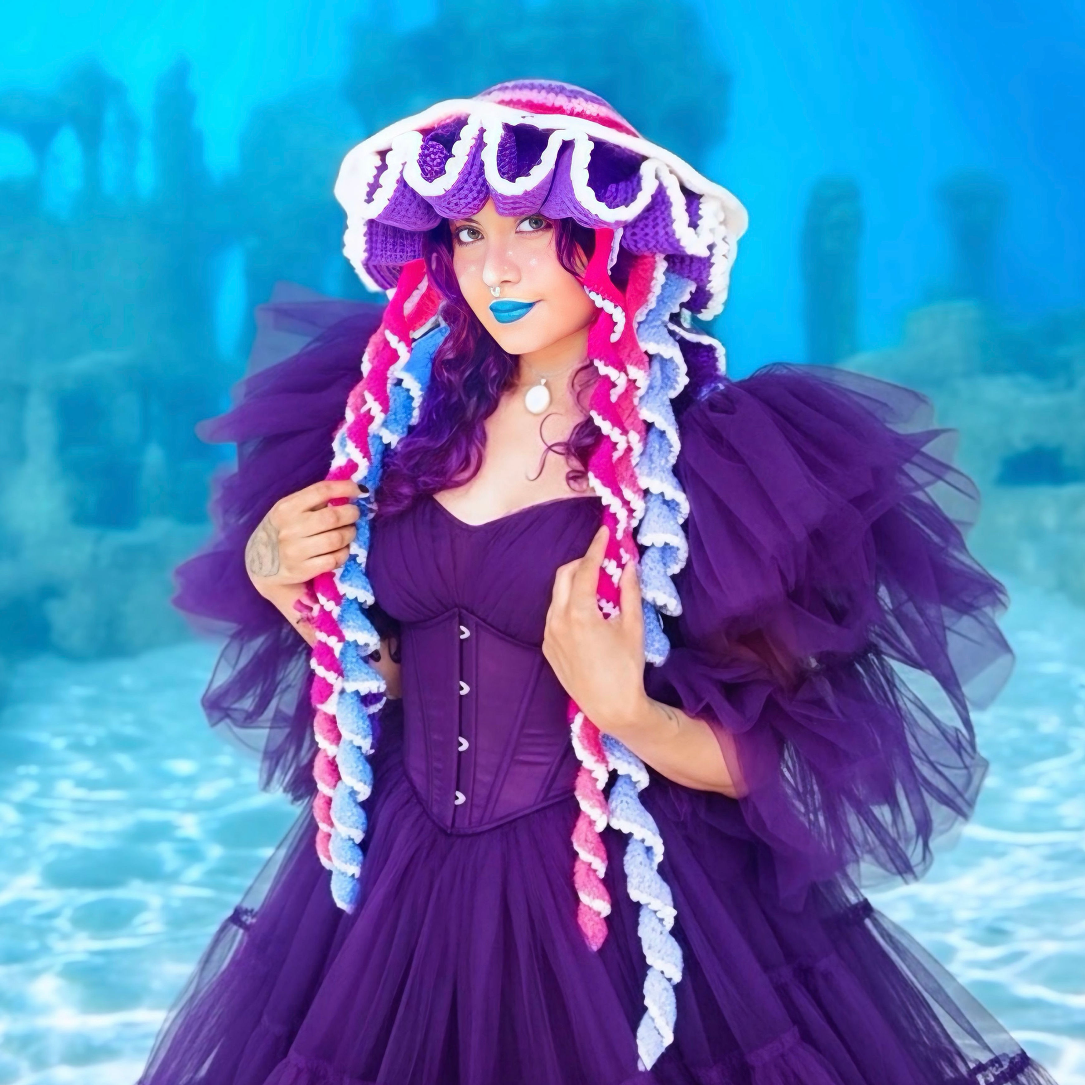 Chapéu De Água-Viva Em Crochê