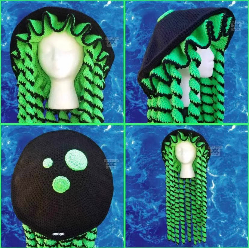 Miniatura: Chapéu De Água-Viva Em Crochê