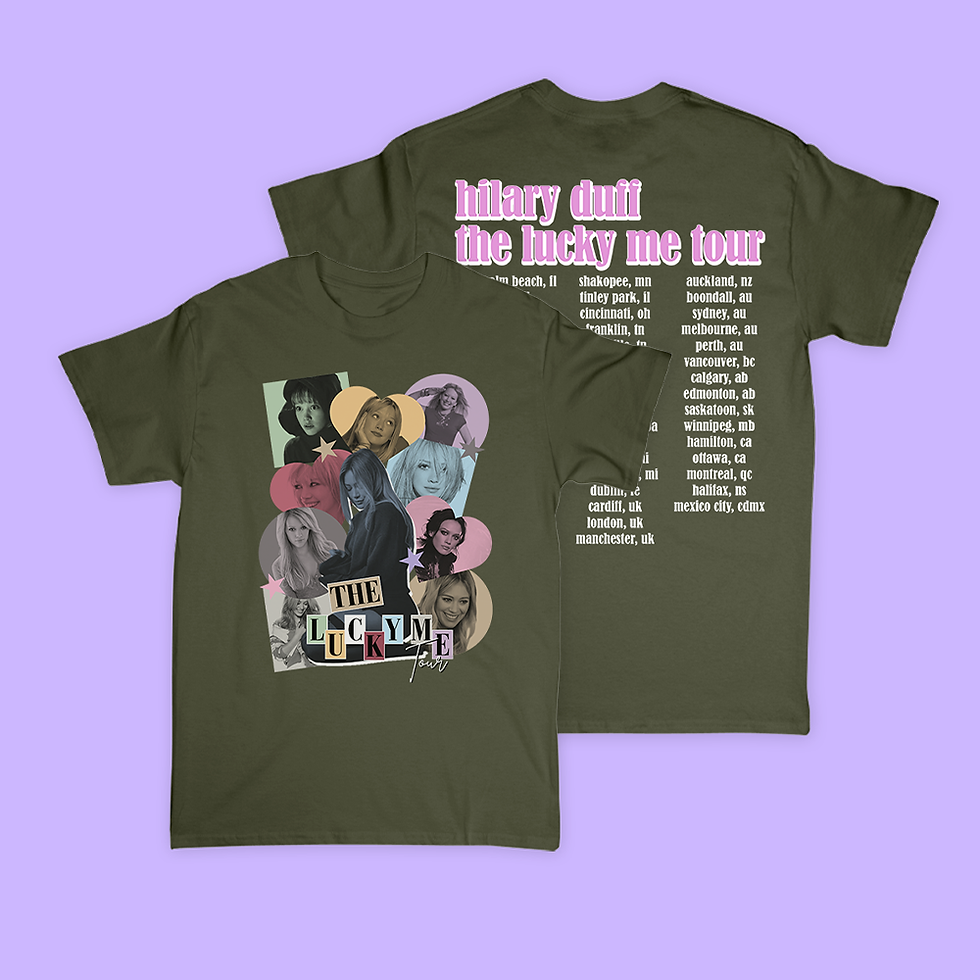 Thumbnail: Hilary Duff Lucky Me Tour Shirt - Eras Hearts