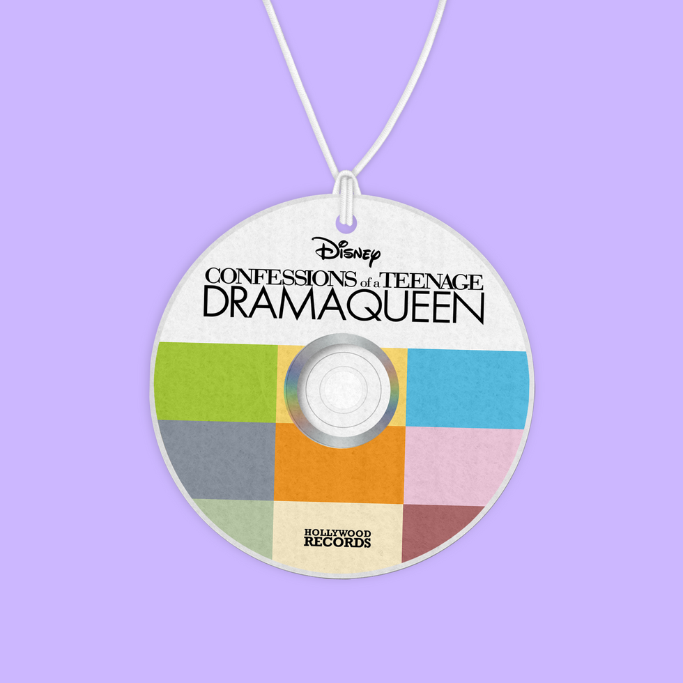 Disney Confessions of a Teenage Drama Queen CD on a string, colorful design.