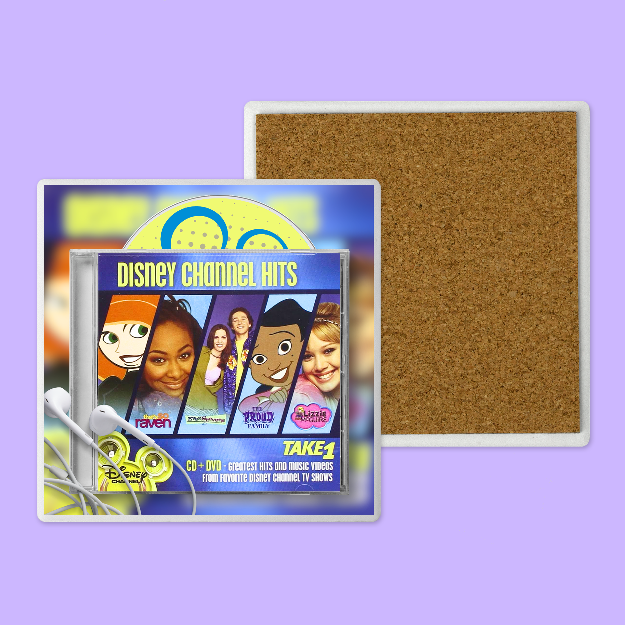 Throwback Disney Channel Hits CD Coaster (Square)