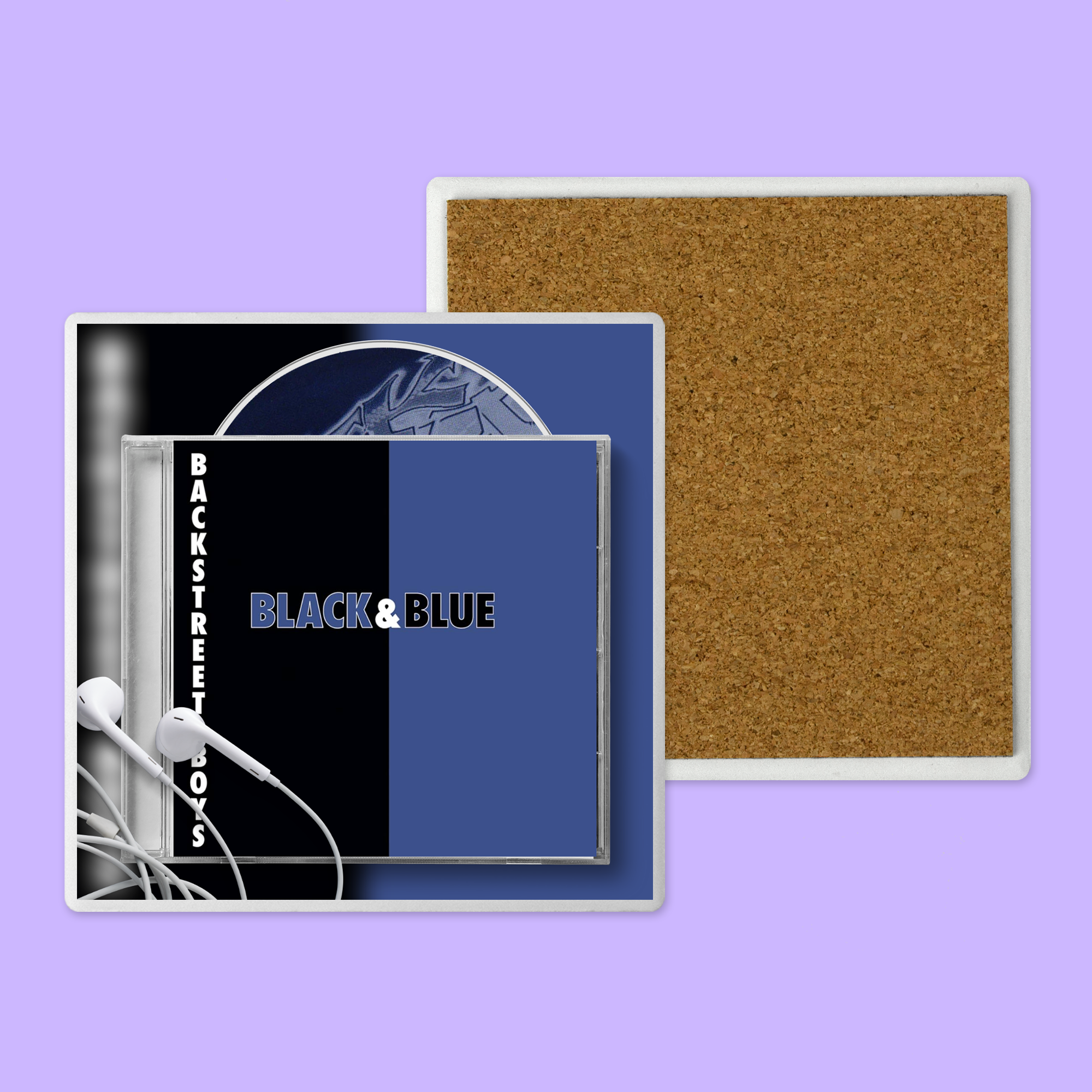 Throwback Backstreet Boys CD Coaster - Black & Blue (Square)