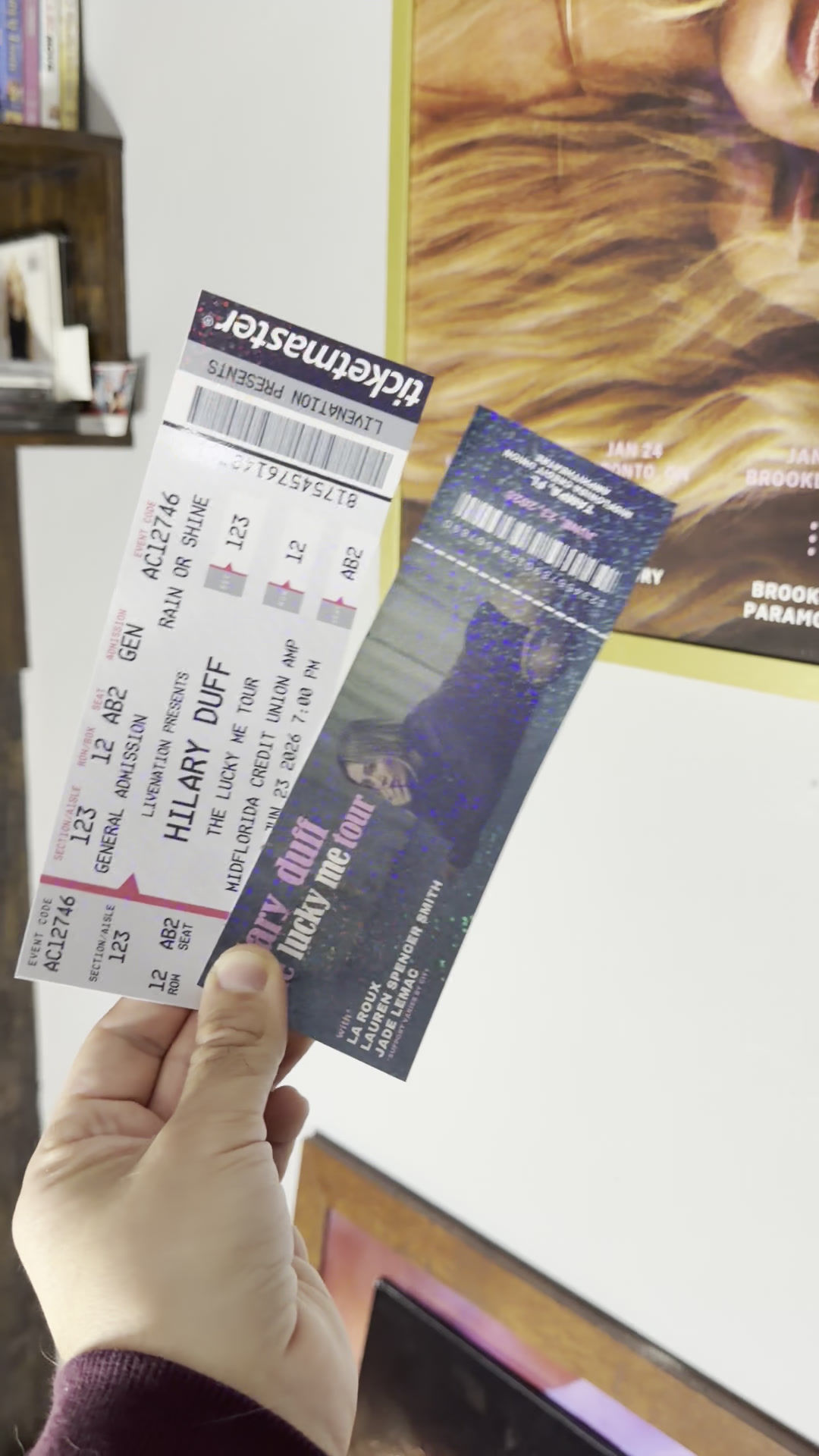 Holographic Concert Ticket - Hilary Duff