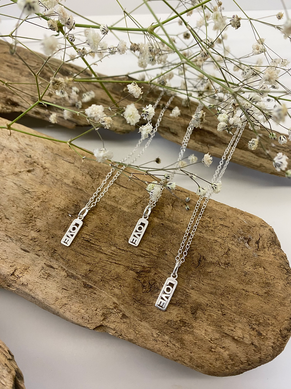 Thumbnail: Love Pendant Sterling Silver Necklace