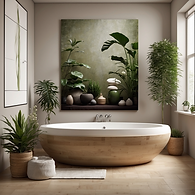 Image of a spa bathroom with plants