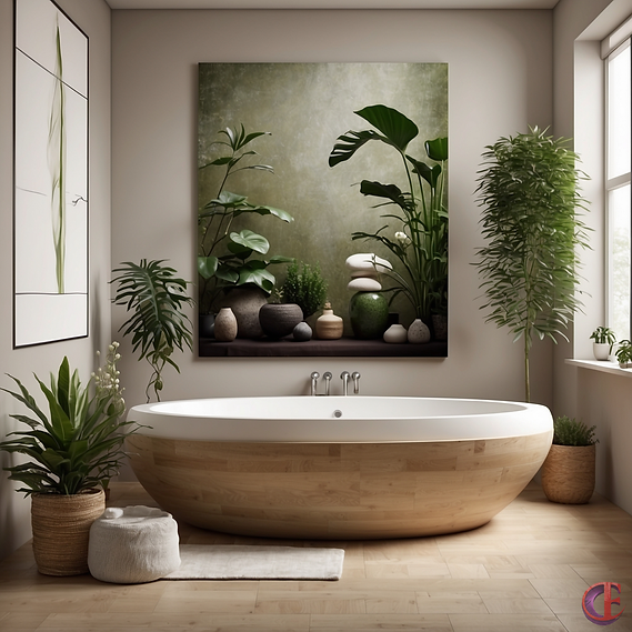 Image of a spa bathroom with plants