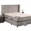 Miniature : Lit Coffre CLOUTE GRIS - Velours capitonné