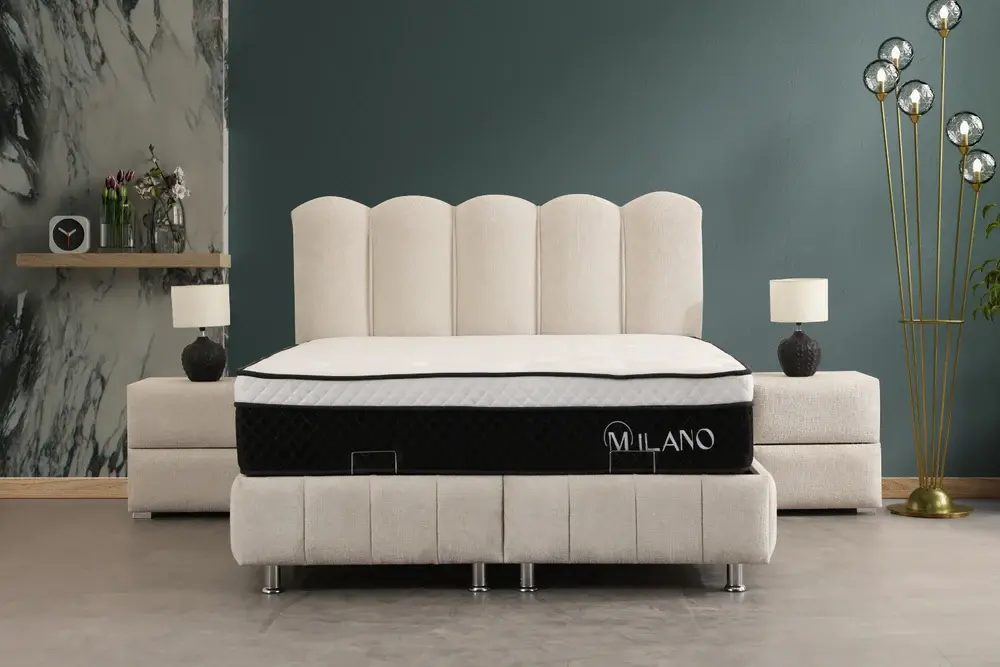 Lit Coffre EVA BLANC CASSE - Chenille