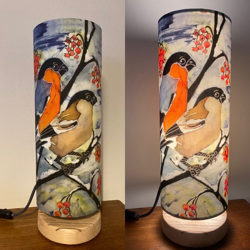 BULLFINCHES table lamp with Handmade wooden base | My Site