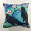 Thumbnail: Starlings Cushion 40cm x 40cm. Feather pad. Batik design printed on chenille.