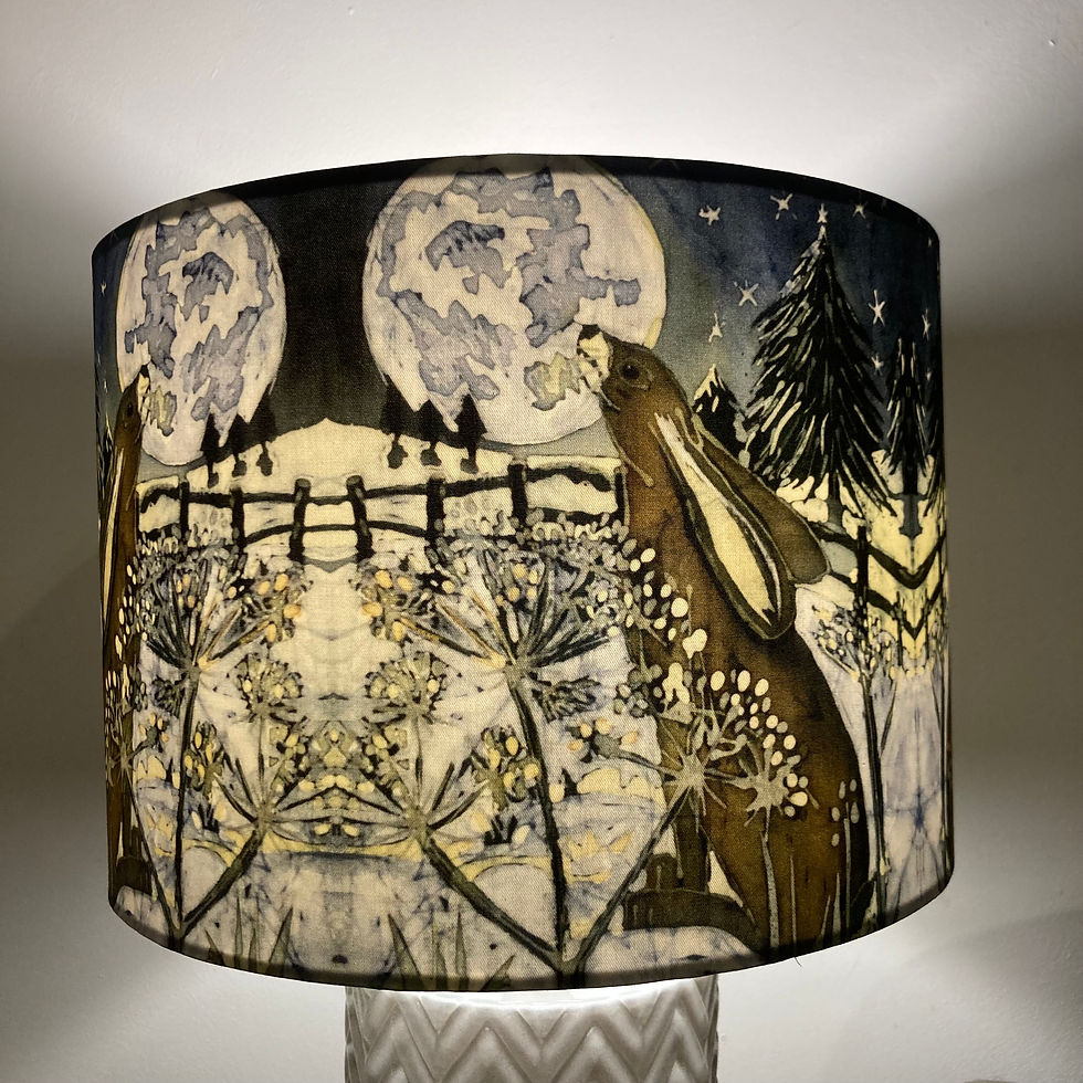 Thumbnail: MOONLIT HARE drum lampshade 3 sizes available