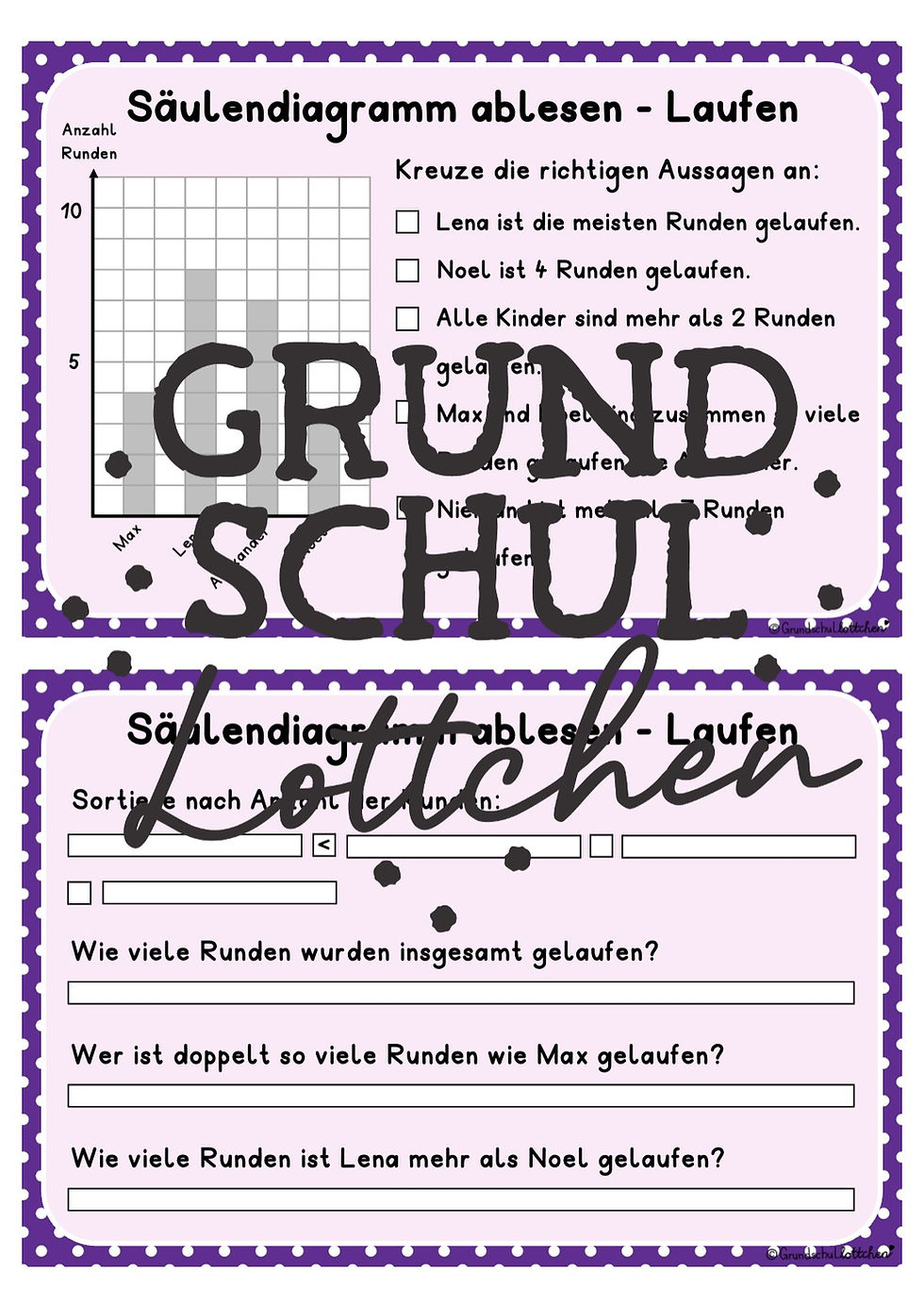 Miniaturbild: Diagramme - Mathekartei Kl 3