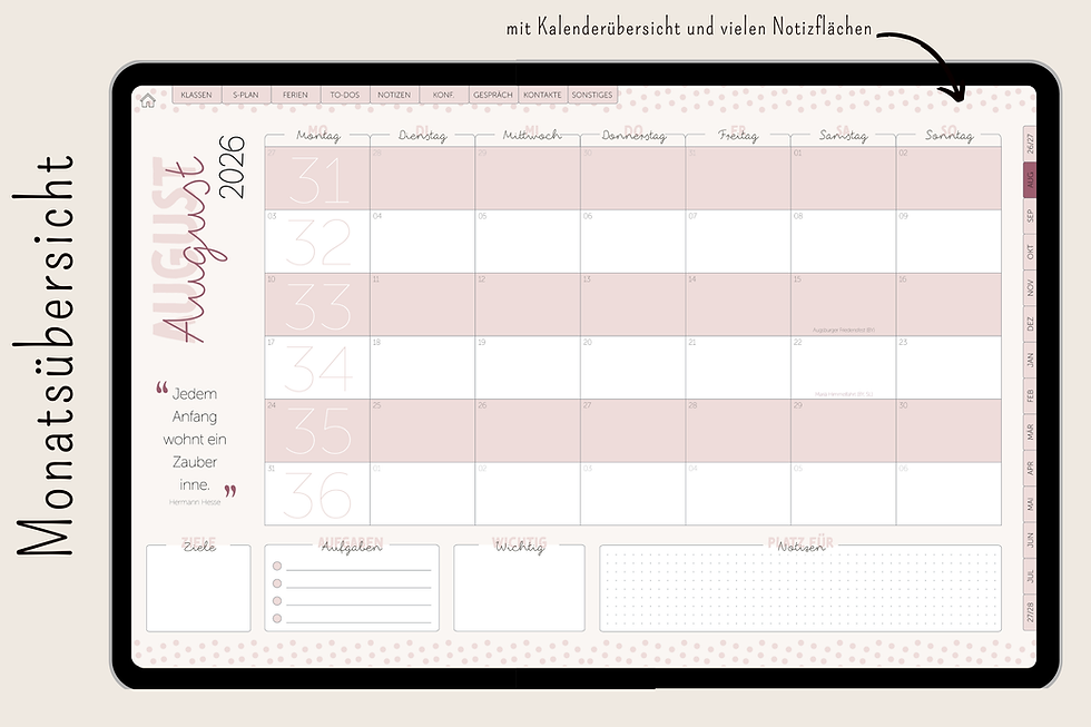 Miniaturbild: Digitaler Lehrplaner "365 Tage Lehrglück" (10h) - rosa
