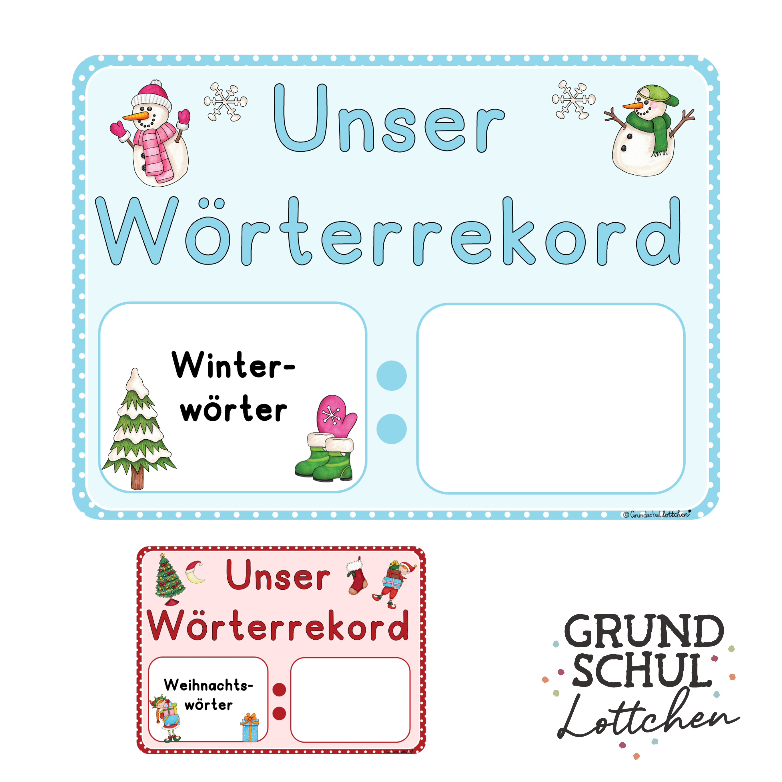 Winter-/Weihnachten-Wörterrekord - Aushang