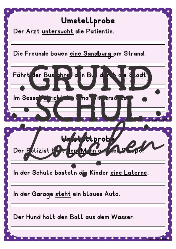 Miniaturbild: Satzglieder - Deutschkartei Klasse 3