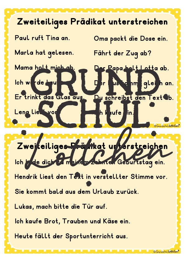 Miniaturbild: Satzglieder - Deutschkartei Klasse 3
