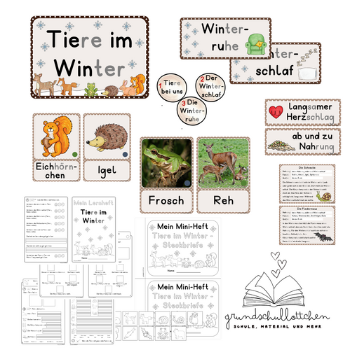  Materialpaket Tiere im Winter 1/2 